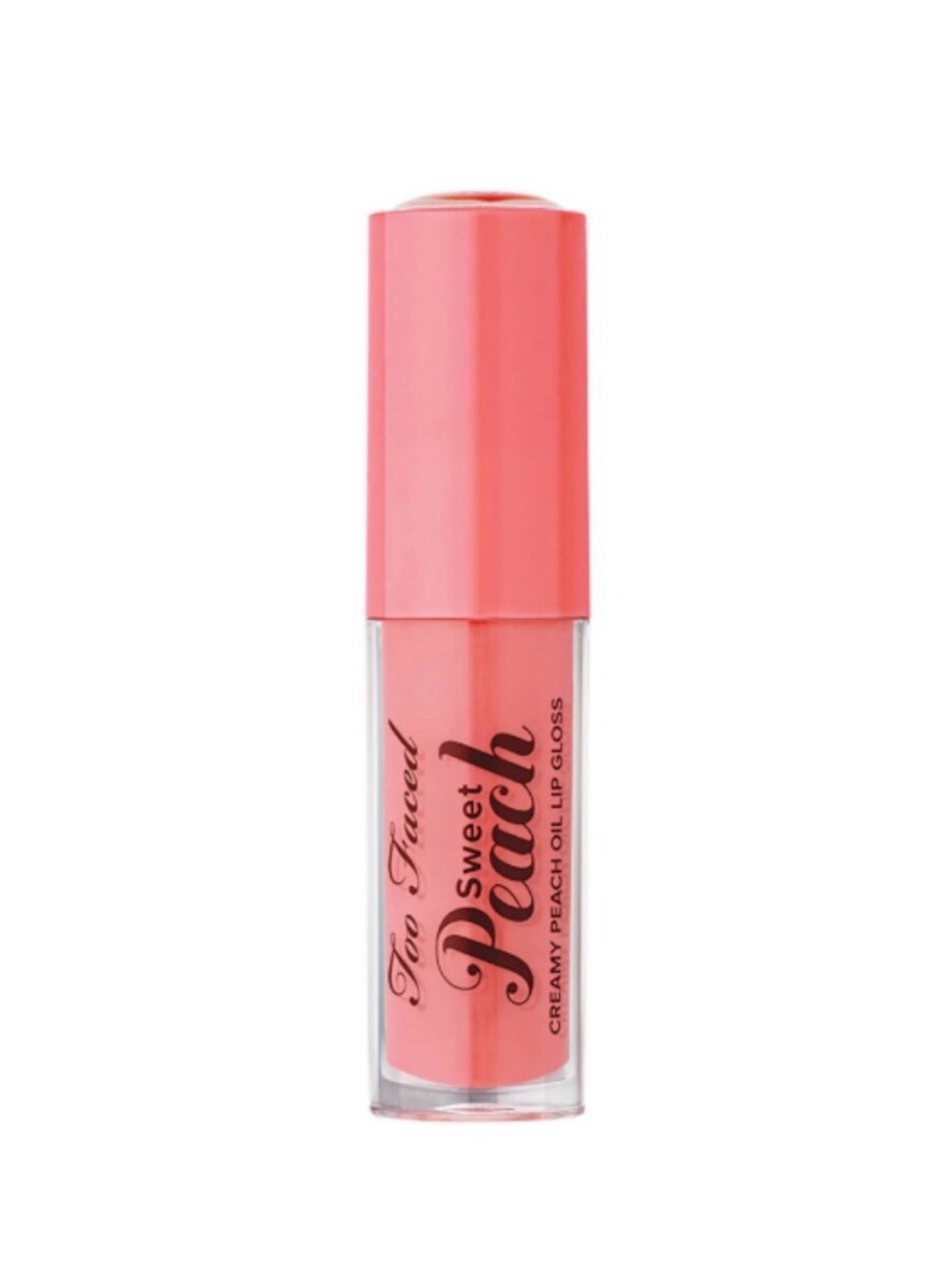 NIB! Too Faced Sweet Peach Creamy Peach Oil Lip Gloss - 0.4oz